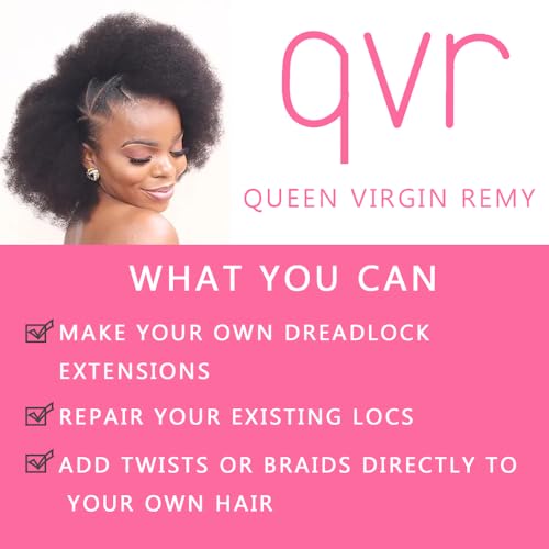QVR Afro Kinky Human Hair Bulk 50g 12" Dreadlocks Extensions