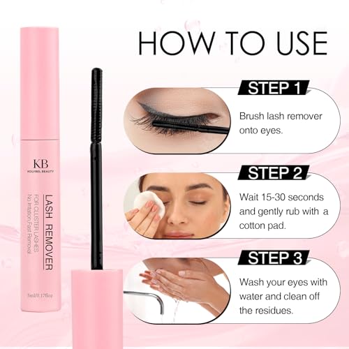 Kolybel Lash Glue Remover for Cluster Lashes - 5ML, Gentle Oil-Based False Eyelash Remover, Easy Home Use, Fast Dissolving, Sensitive Skin Friendly - Lash Remover