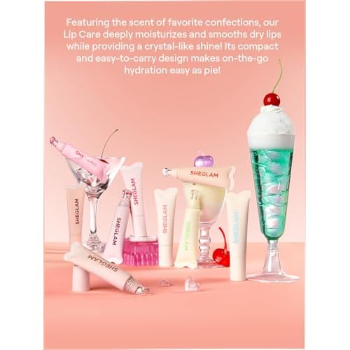 SHEGLAM Crystal Glaze Moisturizing Lip Gloss Hydrating Jelly Long Lasting Waterproof Plumping Lip Gloss-Watermelon Sorbet