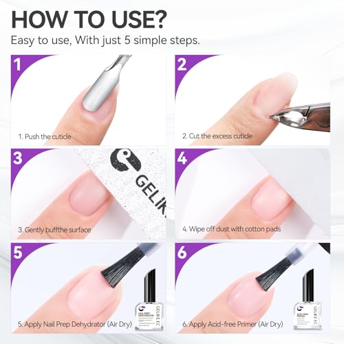 Gelike EC 16ml Nail Primer Dehydrate & Bonding Kit for Natural & Gel Nails