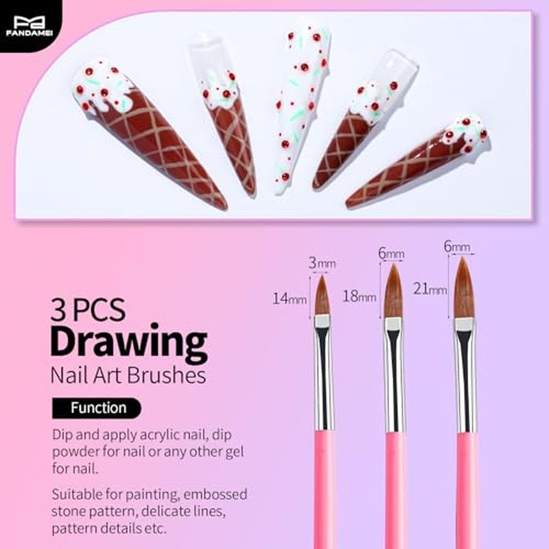 Fandamei 33-Piece Nail Art Tool Set - Brushes & Dotting Tools