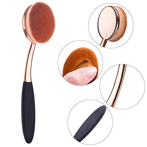 Yoseng Oval Foundation Brush Second Largest Toothbrush makeup brushes Fast Flawless Application Liquid Cream Powder Foundation (4 pack)