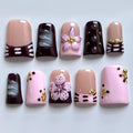 French Purple Duckbill Press On Nails - 10 Pc Handmade Kit