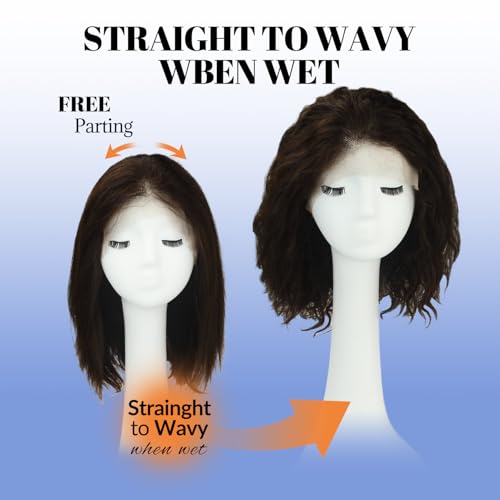 WORLDSTAR 13x4 Lace Front Human Hair Wig Brown 14"