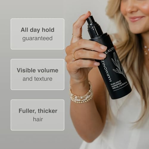 Harmonize Beauty Flex Hold Non-Aerosol Hairspray - All-Day Flexible Hold with Aloe Vera - 6.76 fl oz