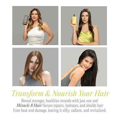 Miracle 8 Keratin Hair Serum by K-Pure, Instant Deep Conditioning Treatment, Sulfate & Paraben Free, Keratin & Argan Oil Growth Formula for Repairing Dry, Damaged Hair, Frizz Control, & Lasting Shine