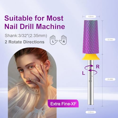 Large Tapered Barrel Nail Drill Bit for Gel & Acrylic Removal