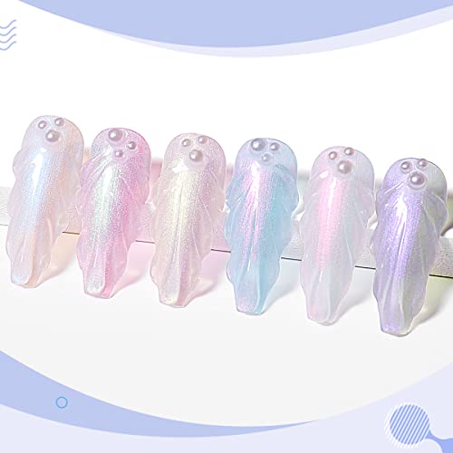 AIMEILI Hema Free Pearl Gel Nail Polish, Shimmer Mermaid Nail Gel Soak Off U V Gel Polish Set Of 6pcs X 10ml - Kit Set 42