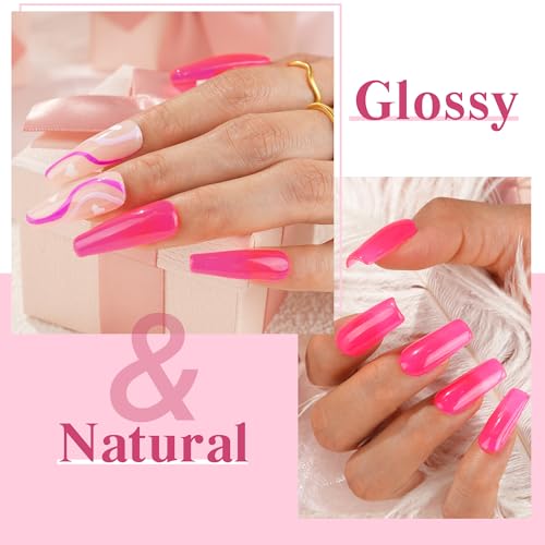 EODCI Pink AR049 1oz Jelly Dip Powder No UV Nail Lamp Needed Long-Lasting Manicure