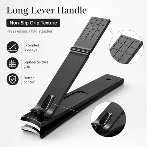 Aogeili Nail Clippers Set - Dual Size Stainless Steel for Thick Nails