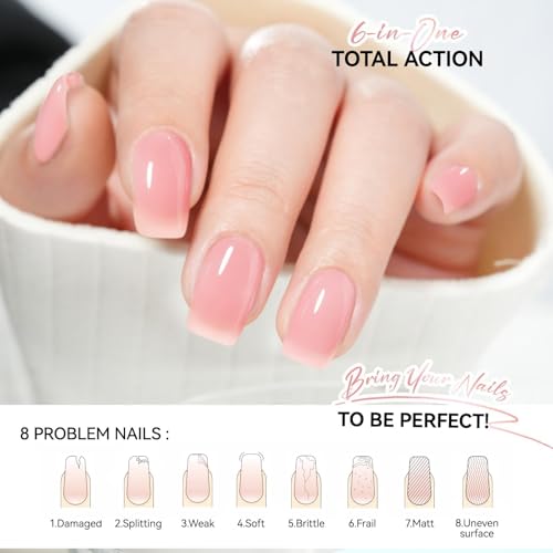 Gelike EC 6-in-1 Nail Hardener & Strengthener Treatment for Weak Nails