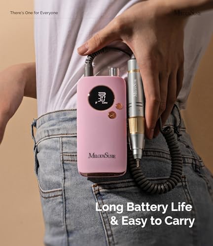 MelodySusie SC320F Rechargeable Nail Drill - 30000RPM, Clip-On Design for Beginners & Nail Art