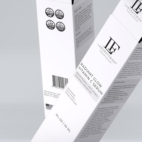 Radiant Glow Vitamin C Serum with Retinol, Peptides, Niacinamide & Hyaluronic Acid ? Brightening & Anti-Aging Face Serum for Dark Spots & Fine Lines ? 1 fl oz / 30 ml