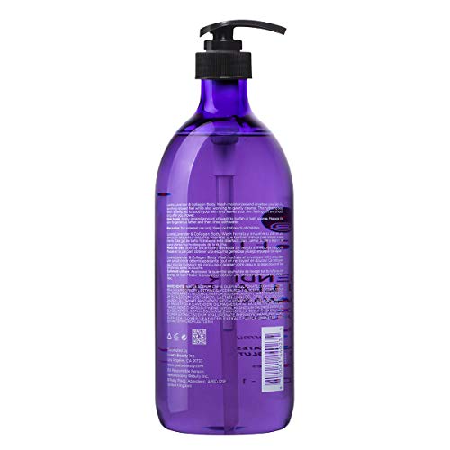 Luseta Lavender and Collagen Body Wash 33.8oz, Lightly Scented Daily Moisturizing Body Cleanser to Soothe & Relax