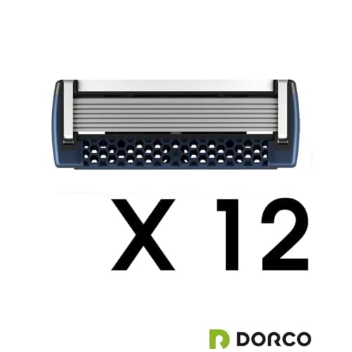 DORCO Pace Classic - Seven Blade Razor System with Pivoting Head and Premium Handle- 12 Pack Refill (No Handle)