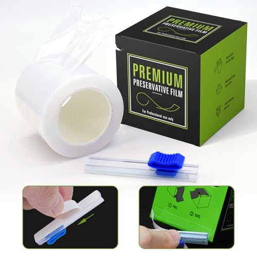 3 Pack Preservative Film Plastic Wrap for Eyebrow Lamination Lash Lift Lip Blush Tint Kit Semi Permanent Make Up PMU Supplies Microblading Kit 42mm Width 200 Meter (3 Pack)