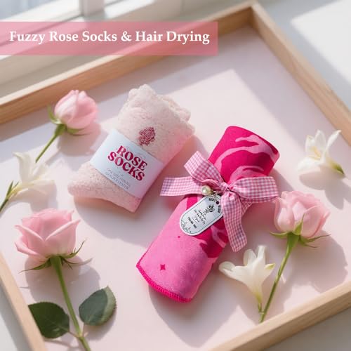 Deluxe Birthday Gift Set for Women, Pink Rose-Themed Gift basket with 40oz Tumbler, Bath Bomb, Soap & More - Perfect Get Well, Thank You & Spa Gifts for Her, Mom, Girlfriend, Wife, Sister