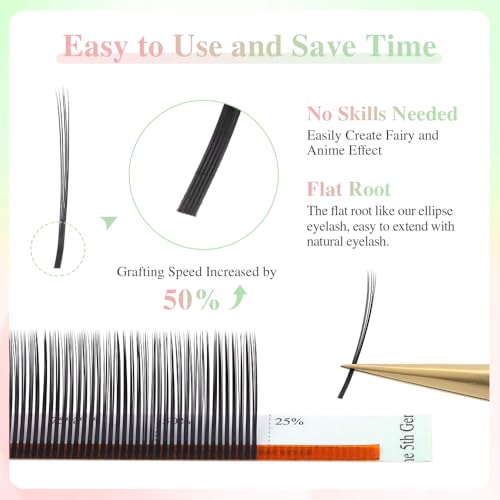 NAGARAKU 5D Flower Spike Lash Extensions C Curl 8-15mm Mix