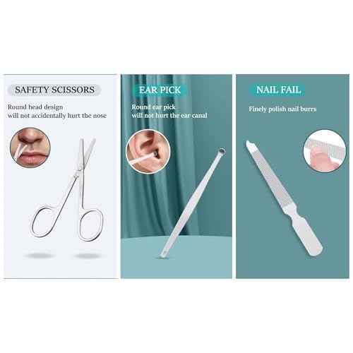 Nail Clipper Set, 6 Pcs Toenail Clippers, Stainless Steel Fingernail Clipper, and PU Leather Manicure Set, Purse Essentials Travel Nail Kit Gift Ideas