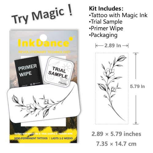 Semi-Permanent Magnolia Tattoo - Waterproof, Lasts 1-2 Weeks