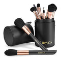 AirWos¢ç 14 Pcs Professional Makeup Brush Set with Case - Synthetic Foundation, Powder, Eyeshadow, Concealer Brushes with Pearl Flash Handles