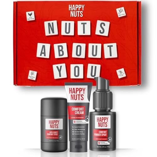 HAPPY NUTS - Nuts About You Anti Chafing Deodorant Essentials Bundle Kit - Gift Set for Men to Stay Fresh All Year Long