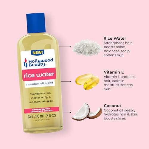 Hollywood Beauty Rice Water Premium Oil for Hair & Skin - 8 oz