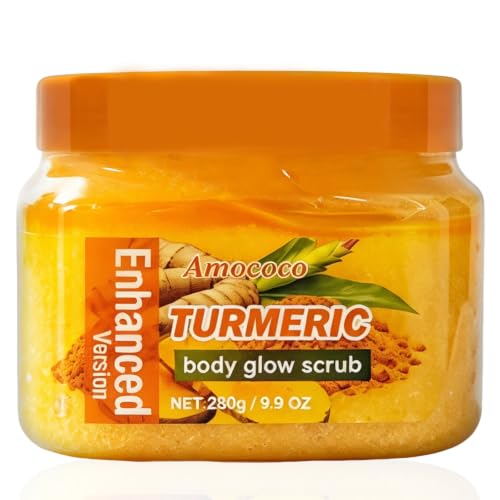 Turmeric Body Scrub with Sea Salt - Gentle Exfoliating Cleanser, 9.8 oz