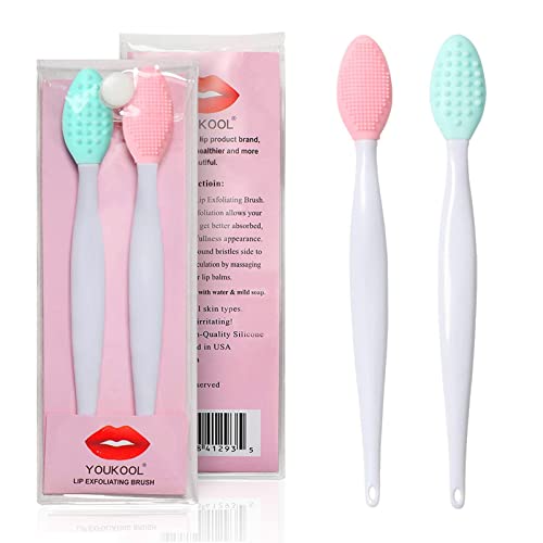 Lip Scrub Brush Exfoliator - Double-Sided Silicone Tool, 2 Pack