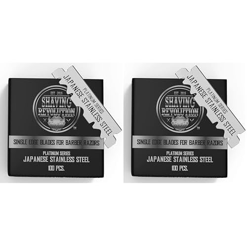 Barber Single Edge Razor Blades - 100 Count Stainless Steel (Pack of 2)