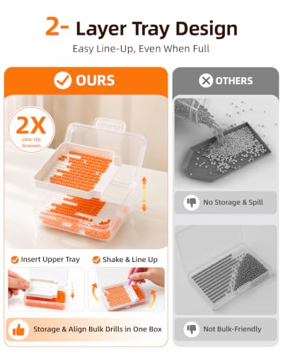Redtwo 24-Piece Diamond Painting Storage Trays Set, White - Organizer & Drill Containers