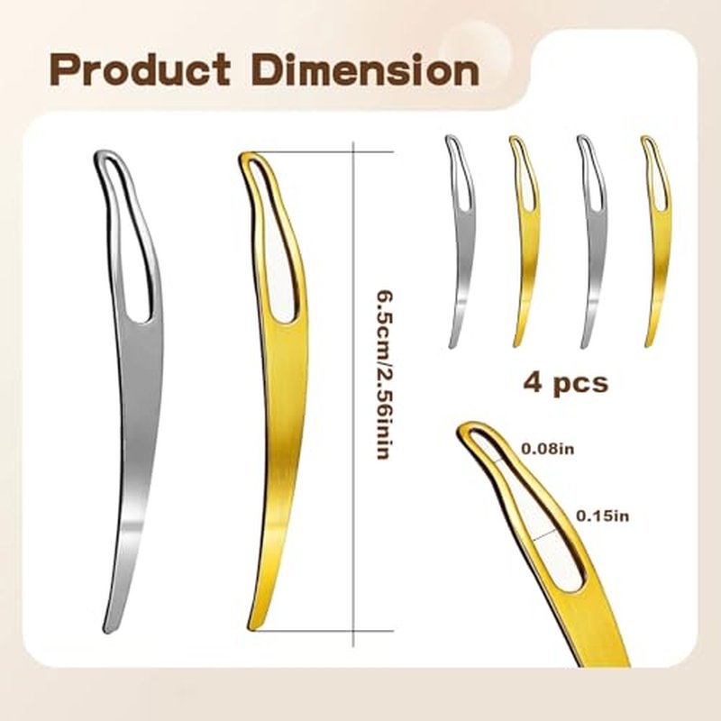 4-Piece Loc Interlocking Tool Set - Gold & Silver Crochet Needles