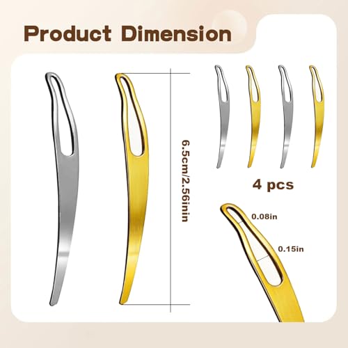 4-Piece Loc Interlocking Tool Set - Gold & Silver Crochet Needles