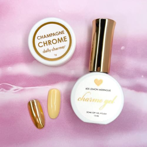 Daily Charme Champagne Gold Mirror Chrome Powder for Nail Art - 1g
