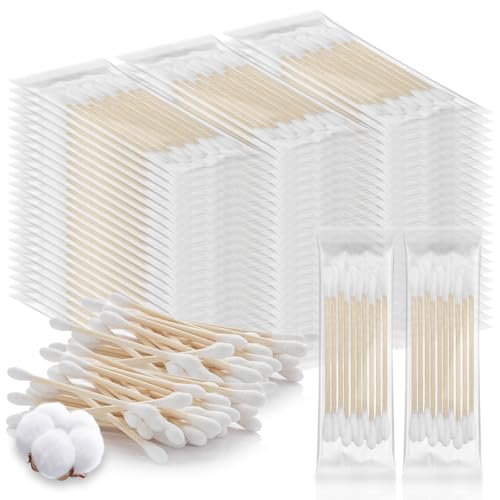 Travel Size Cotton Swabs - 500 Double Tipped Wood Sticks