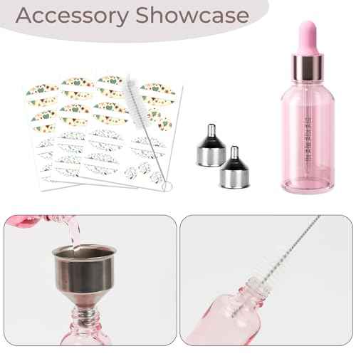 CycleMore 12 Pack (30 ml) 1 oz Pink Glass Boston Bottles with Glass Scale Eye Droppers, Glass Cosmetic Droppers for Beauty, Essential Oils, Makeup & More Liquids Ideal for Mom or Friends