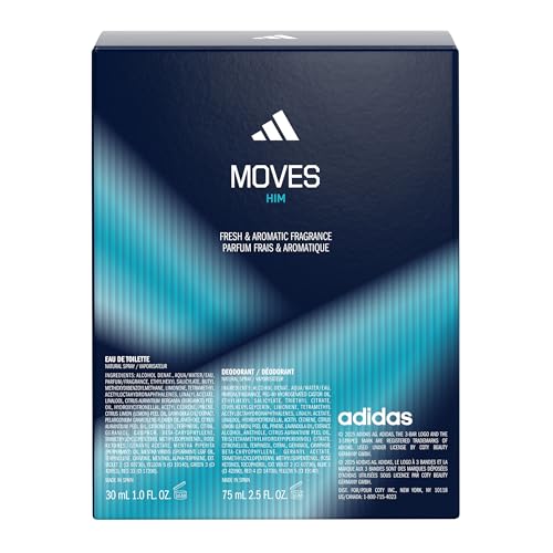 Adidas Moves for Him Men's Fragrance Gift Set - 1 oz EDT & 2.5 oz Spray
