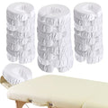 Macarrie 24 Pcs Microfiber Face Cradle Covers for Massage Tables - White, Reusable & Fits Most