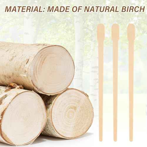 Wooden Eyebrow Waxing Sticks with Handle, Small Wood Wax Sticks, Wax Sticks for Hair Removal, Wax Spatulas Craft Applicator Sticks for Eyebrow, Lip, Nose Waxing (600 Pcs)