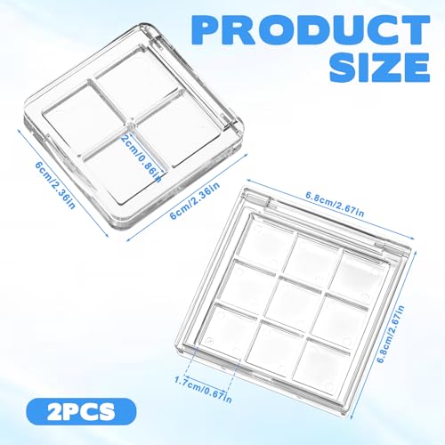 Empty Makeup Palette Case Set, 9-Grid & 4-Grid Eyeshadow Organizer