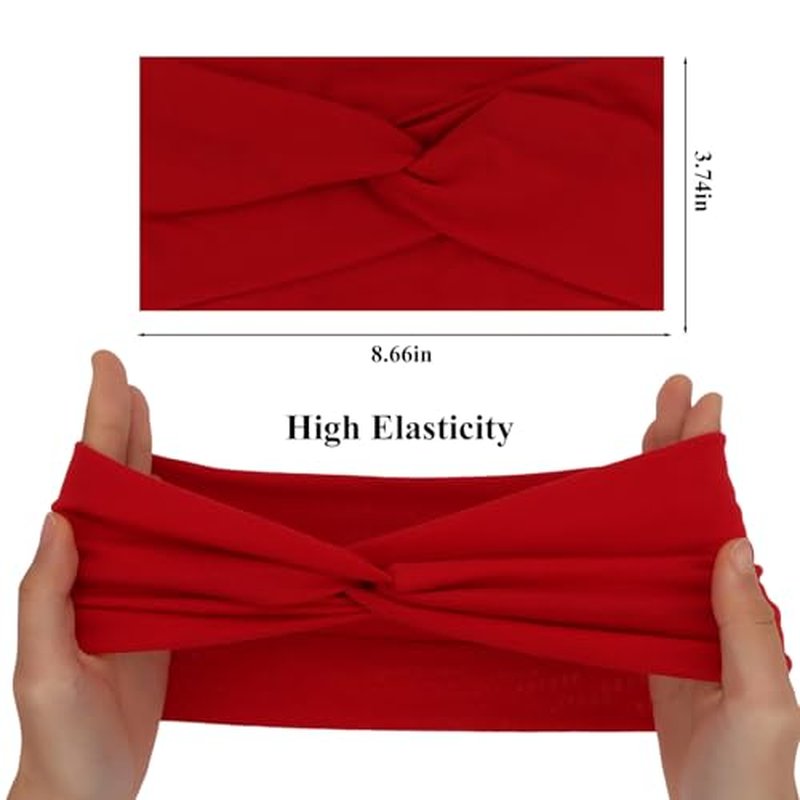6-Pack Stretchy Women's Headbands - Non-Slip Sweat Absorbent for Yoga & Gym