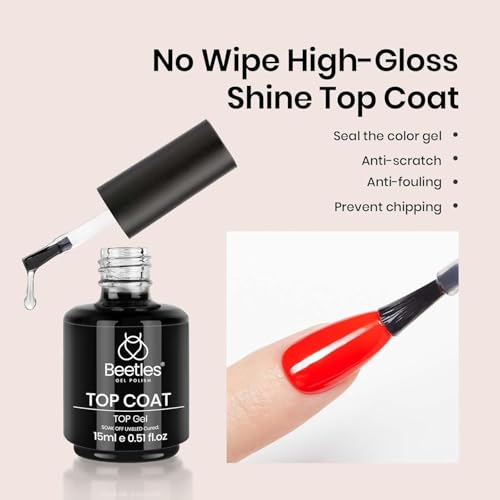 9-in-1 Nail Glue Set with No Wipe Base Coat & Top Coat - 15ml
