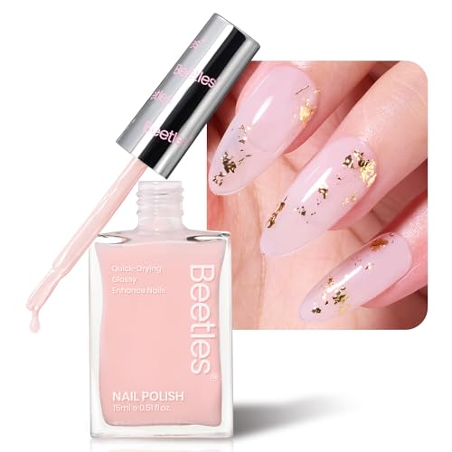 Beetles Nail Concealer 2-in-1 Light Pink Jelly Nail Polish for Strength & Growth - Pink Jelly