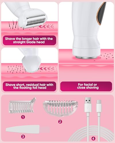 3-in-1 Electric Bikini Trimmer for Women - USB Rechargeable & Waterproof