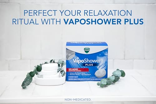 Vicks VapoShower Plus Shower Steamers - Eucalyptus & Menthol Tablets, 12 Count
