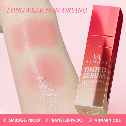 ALMOES Rose Lip Stain – Long Lasting Tint with Vitamin C & E