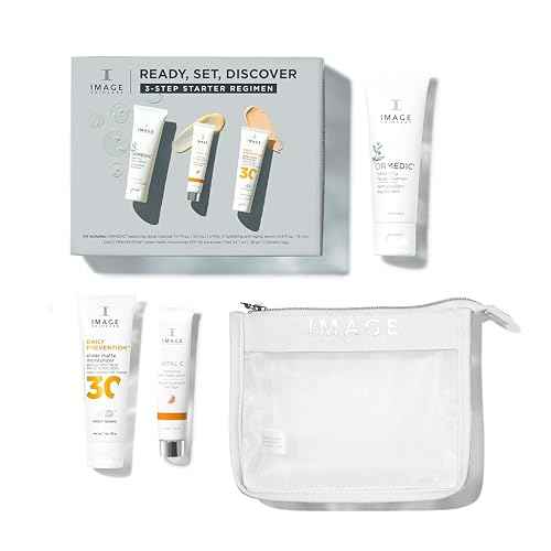 IMAGE Skincare, Ready Set Discover, 3-Piece Travel Ready Holiday Skin Care Gift Set, with Face Wash, Serum, and Moisturizer