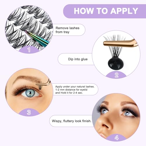 40D D-Curl Lash Clusters 280PCS DIY Kit - Cat Eye Extensions