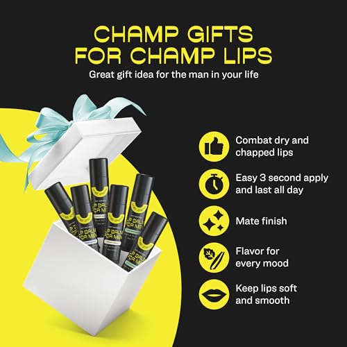 Lip Balm for Men - Mens Lip Balm Vitamin E and Beeswax - Chapstick for Men - Peppermint, Coconut & Vanilla - Made in the USA (All Natural, 6 Pack)