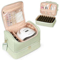 Uross Nail Polish Organizer Bag - Holds 50 Bottles, PU Leather